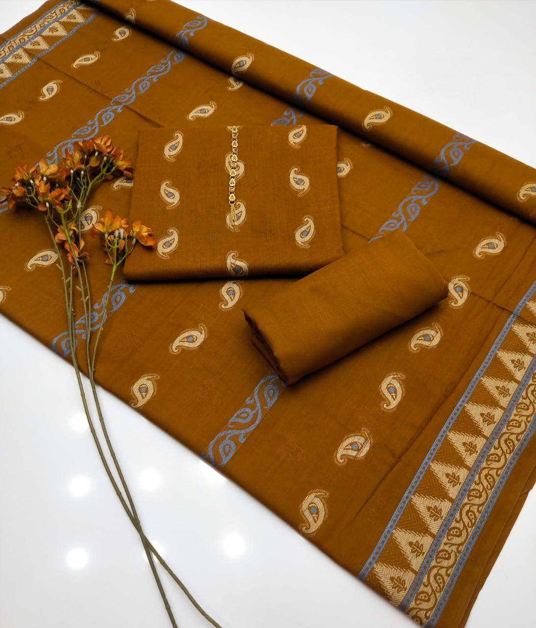 Marina Multi Barosha Digital Printed Dhanak 3-Piece Un-Stiched