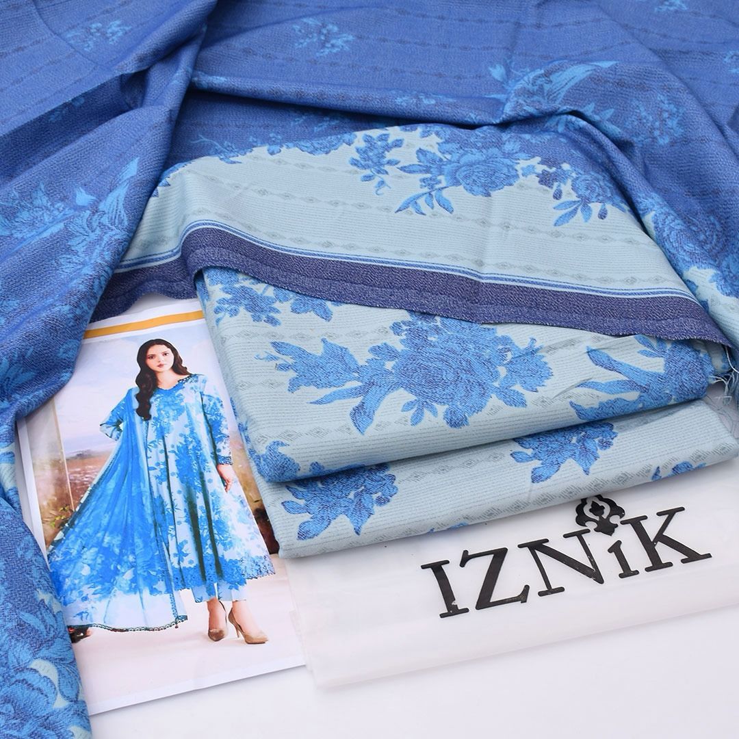 Iznik Digital Printed Dhanak 3-Piece Un-Stiched