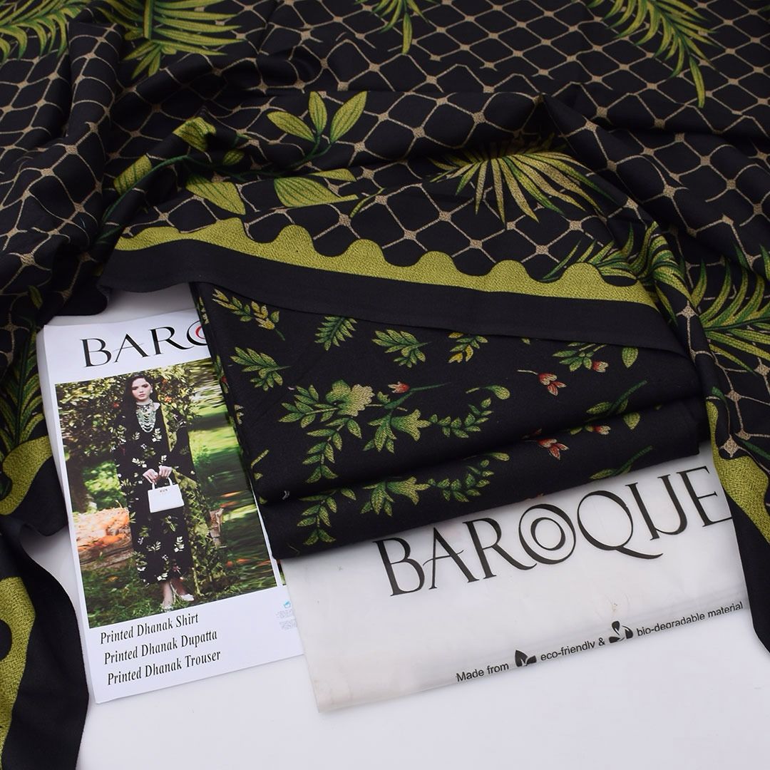 Baroque Digital Printed Dhanak 3-Piece Un-Stiched