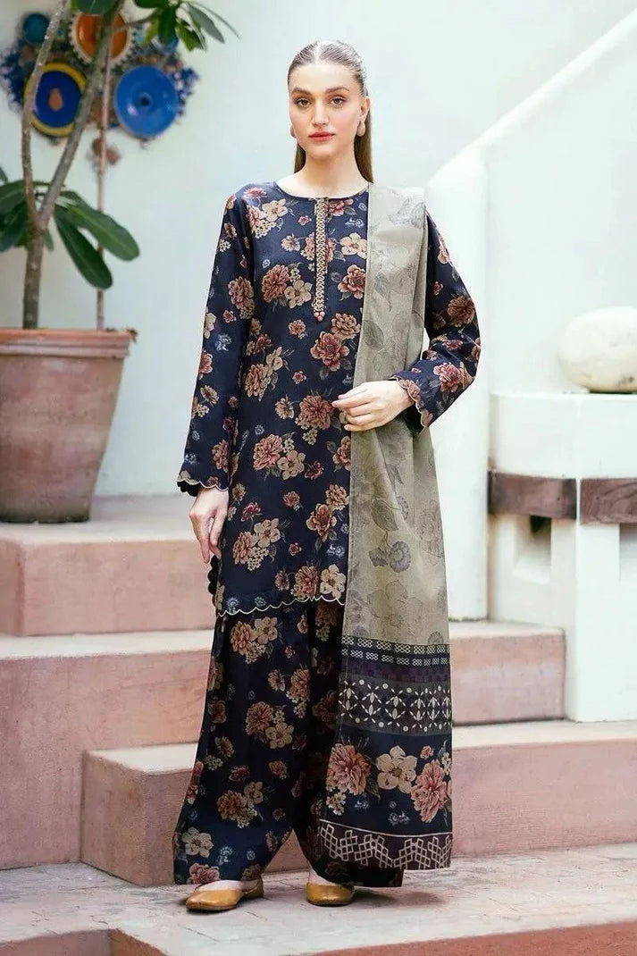 Baroque Digital Printed Dhanak 3-Piece Un-Stiched