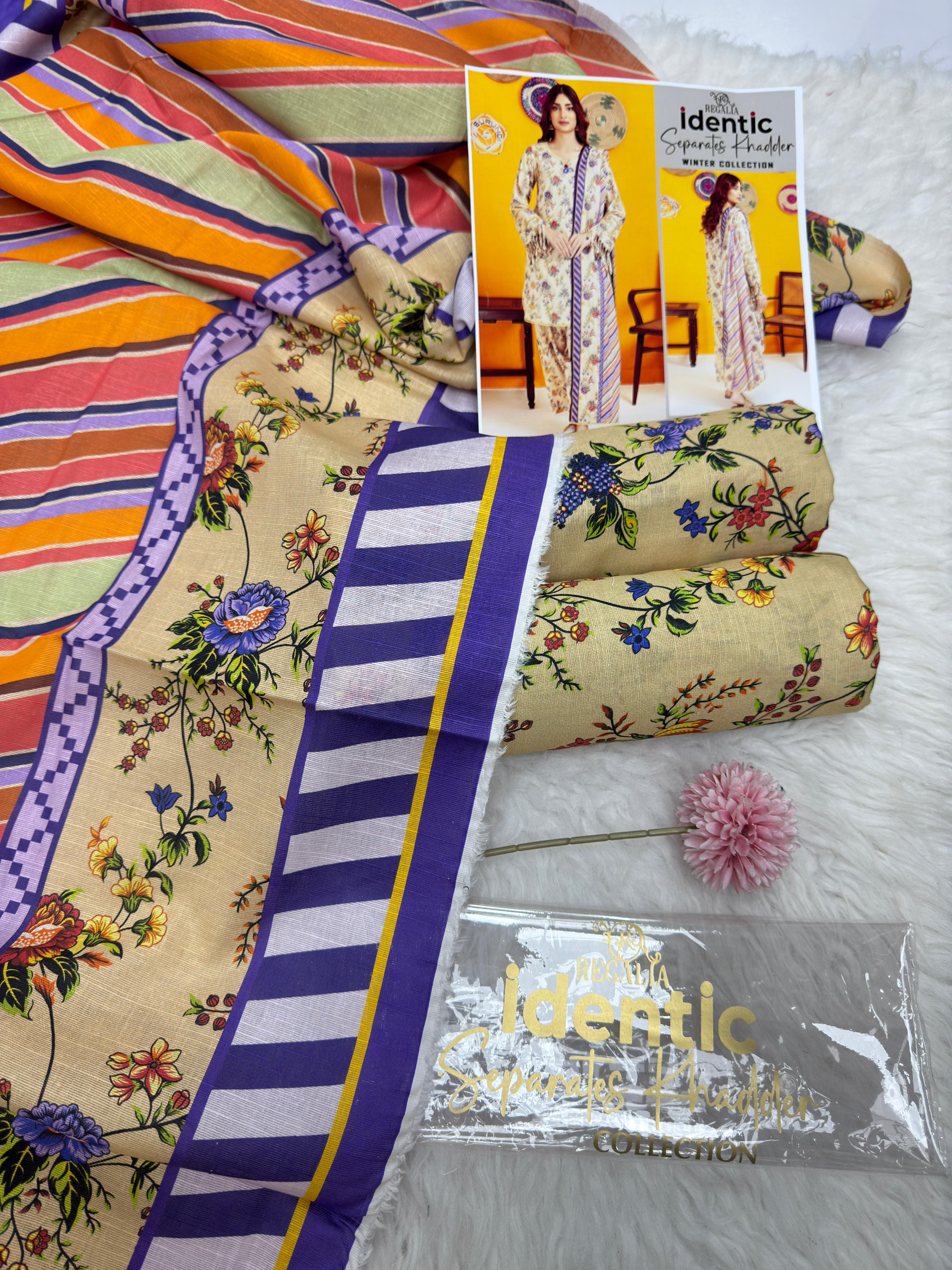 Regalia Khaddar Digital Printed Dhanak 3-Piece Un-Stiched